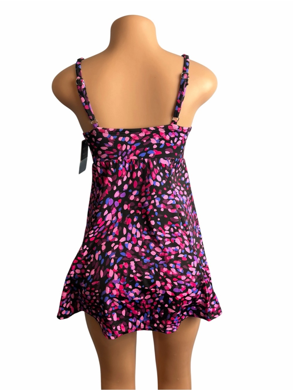 Swim Solutions Swim Dress Pink and Purple Multicolor Swimsuit - Picture 5 of 10